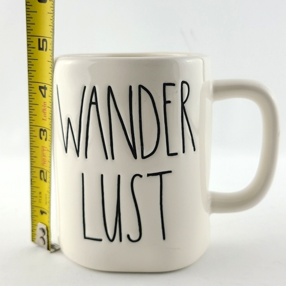 Rae Dunn Artisan by Magenta White Ceramic Mug Black Large Letters WANDER LUST - Picture 11 of 12